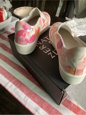 Naturalizer Floral Slip-On Sneakers - Pink, Orange, White
